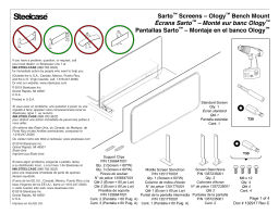 Steelcase Sarto Screens – Ology Bench Mount Manuel utilisateur