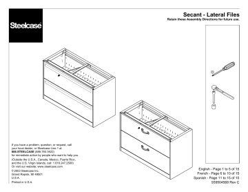Steelcase Pathways Datum and Storage - Secant Lateral Files Manuel utilisateur | Fixfr