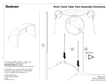 Steelcase Work Tents – Table Tent Manuel utilisateur | Fixfr