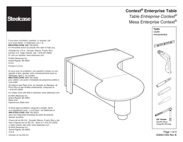 Steelcase Context Enterprise Table Manuel utilisateur | Fixfr