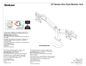 Steelcase CF Series Intro Dual Monitor Arm Manuel utilisateur | Fixfr