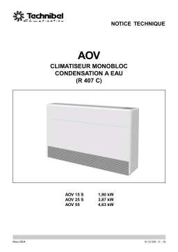 TECHNIBEL AOV555ZAB FLOOR DOUBLE DUCT AIRCONDITIONER Manuel utilisateur