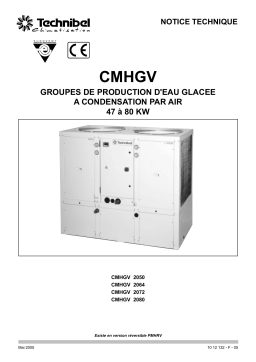 TECHNIBEL CMHG2064EVBA Groupes d'eau glacÃ©e air/eau > 17KW Manuel utilisateur