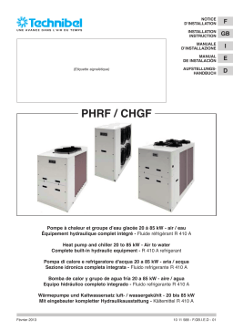 TECHNIBEL CHG327FAA Groupes d'eau glacÃ©e air/eau > 17KW Guide d'installation