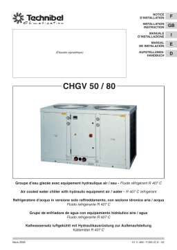 TECHNIBEL CHG507VAB Groupes d'eau glacÃ©e air/eau > 17KW Guide d'installation