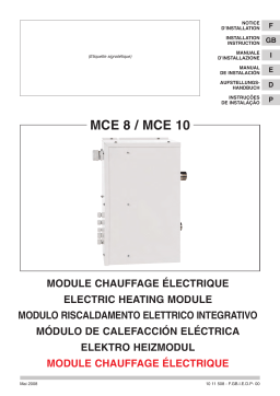 TECHNIBEL MCE089ZAB AccÃ ssoires pour pompes Ã chaleur air/eau Guide d'installation