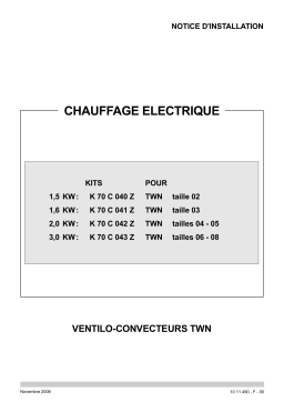 TECHNIBEL K70C040ZAA AccÃ ssoires pour pompes Ã chaleur air/eau Guide d'installation