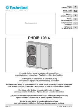 TECHNIBEL PHRIB105FAA Groupes d'eau glacÃ©e air/eau <=17KW Guide d'installation