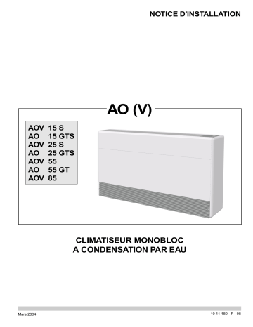 AOV15S5ZAB | TECHNIBEL AOV25S5ZAA FLOOR DOUBLE DUCT AIRCONDITIONER Guide d'installation | Fixfr