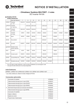 TECHNIBEL GRFMI3V705R7IAA SystÃ©mes DRV 3 vÃ©ies - unitÃ©s extÃ©rieure Guide d'installation