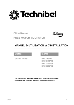 TECHNIBEL GRFMX366R5IAA UnitÃ©s extÃ©rieures quadrisplit air-air Mode d'emploi