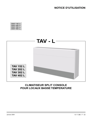 TECHNIBEL TAV402L8GAB UnitÃ©s intÃ©rieures console Mode d'emploi | Fixfr