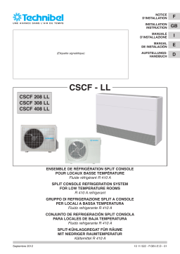 TECHNIBEL 387105987 UnitÃ©s intÃ©rieures console Guide d'installation