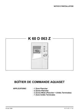TECHNIBEL MCE089ZAA AccÃ ssoires pour pompes Ã chaleur air/eau Guide d'installation