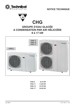 TECHNIBEL 387134009 Groupes d'eau glacÃ©e air/eau <=17KW Manuel utilisateur