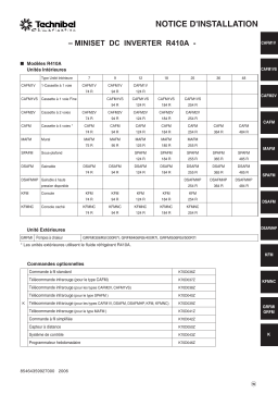 TECHNIBEL GRFMI500R7IAA SystÃ©mes DRV miniset - unitÃ©s extÃ©rieure Guide d'installation