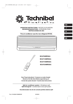 TECHNIBEL 387130008 UnitÃ©s intÃ©rieures murale Mode d'emploi