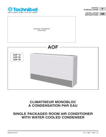 TECHNIBEL AOF155ZAA FLOOR DOUBLE DUCT AIRCONDITIONER Guide d'installation | Fixfr