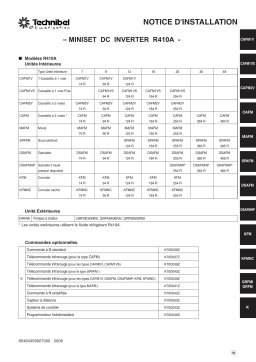 TECHNIBEL GRFMI506R5IAA SystÃ©mes DRV miniset - unitÃ©s extÃ©rieure Guide d'installation