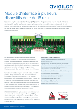 Avigilon Multi-Device 16 Relay Interface Panel Fiche technique