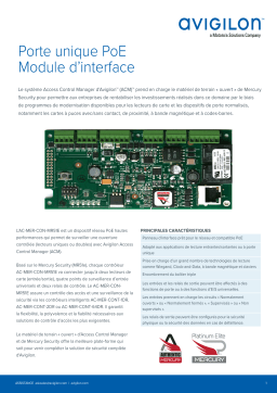 Avigilon PoE Enabled Single Door Interface Panel Fiche technique