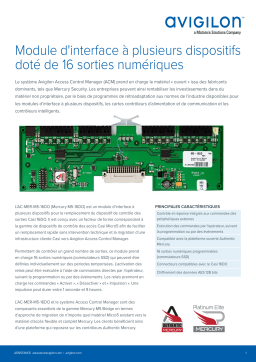 Avigilon Multi-Device 16 Digital Output Interface Panel Fiche technique