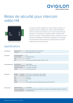 Avigilon Safety Relay for H4 Video Intercom Fiche technique