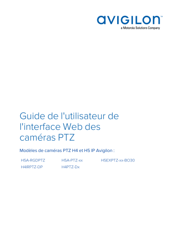 Avigilon PTZ Camera Web Interface Mode d'emploi | Fixfr