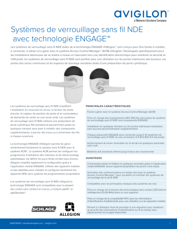 Avigilon NDE Series Wireless Locks Fiche technique | Fixfr