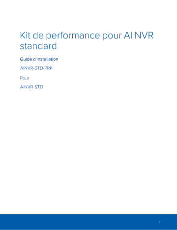 Avigilon AI NVR Standard Performance Kit Guide d'installation | Fixfr