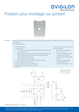 Avigilon Pole Mounting Bracket Fiche technique