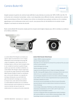 Avigilon H.264 HD Bullet Camera Fiche technique