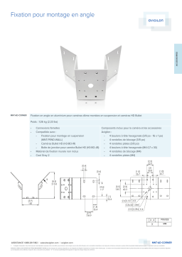 Avigilon H3 Bullet Camera Corner Mounting Bracket Fiche technique