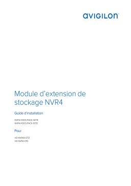 Avigilon Storage Expansion Pack for NVR (Series 4) Guide d'installation