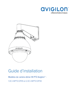 Avigilon H4 PTZ Pendant Dome Camera Guide d'installation