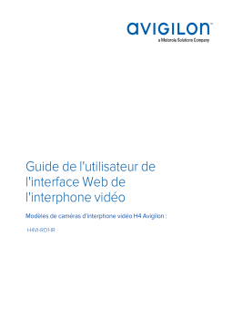 Avigilon H4 Video Intercom Web Interface Mode d'emploi