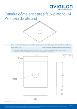 Avigilon H5/H4 In-Ceiling Dome Camera Ceiling Panel Fiche technique