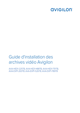 Avigilon Video Archive Guide d'installation