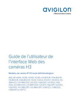 Avigilon H3 Camera Web Interface Mode d'emploi