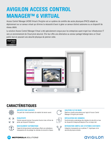 Avigilon ACM Virtual Fiche technique | Fixfr