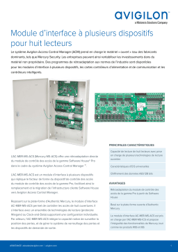 Avigilon Eight Reader Multi-Device Interface Panel Fiche technique