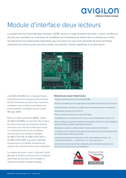 Avigilon Two Reader Interface Panel Fiche technique