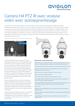 Avigilon H4 IR PTZ Camera Fiche technique