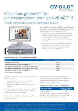 Avigilon ACC 6 NVR Sizing Guide d'installation