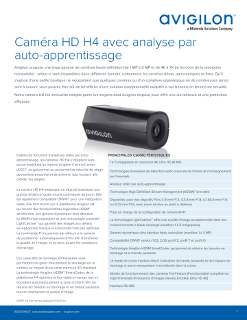 Avigilon H4A Box Camera Fiche technique | Fixfr