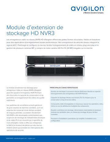 Avigilon Storage Expansion for NVR (Series 3) Fiche technique | Fixfr