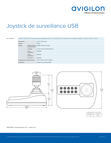 Avigilon USB Joystick (for ACC Software) Fiche technique | Fixfr