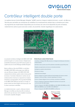 Avigilon Intelligent Two Door Controller Fiche technique