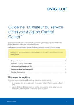 Avigilon ACC 7 Analytics Service Mode d'emploi