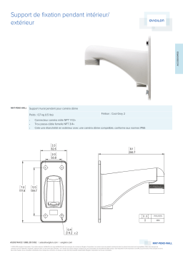 Avigilon Indoor/Outdoor Pendant Mount Bracket Fiche technique